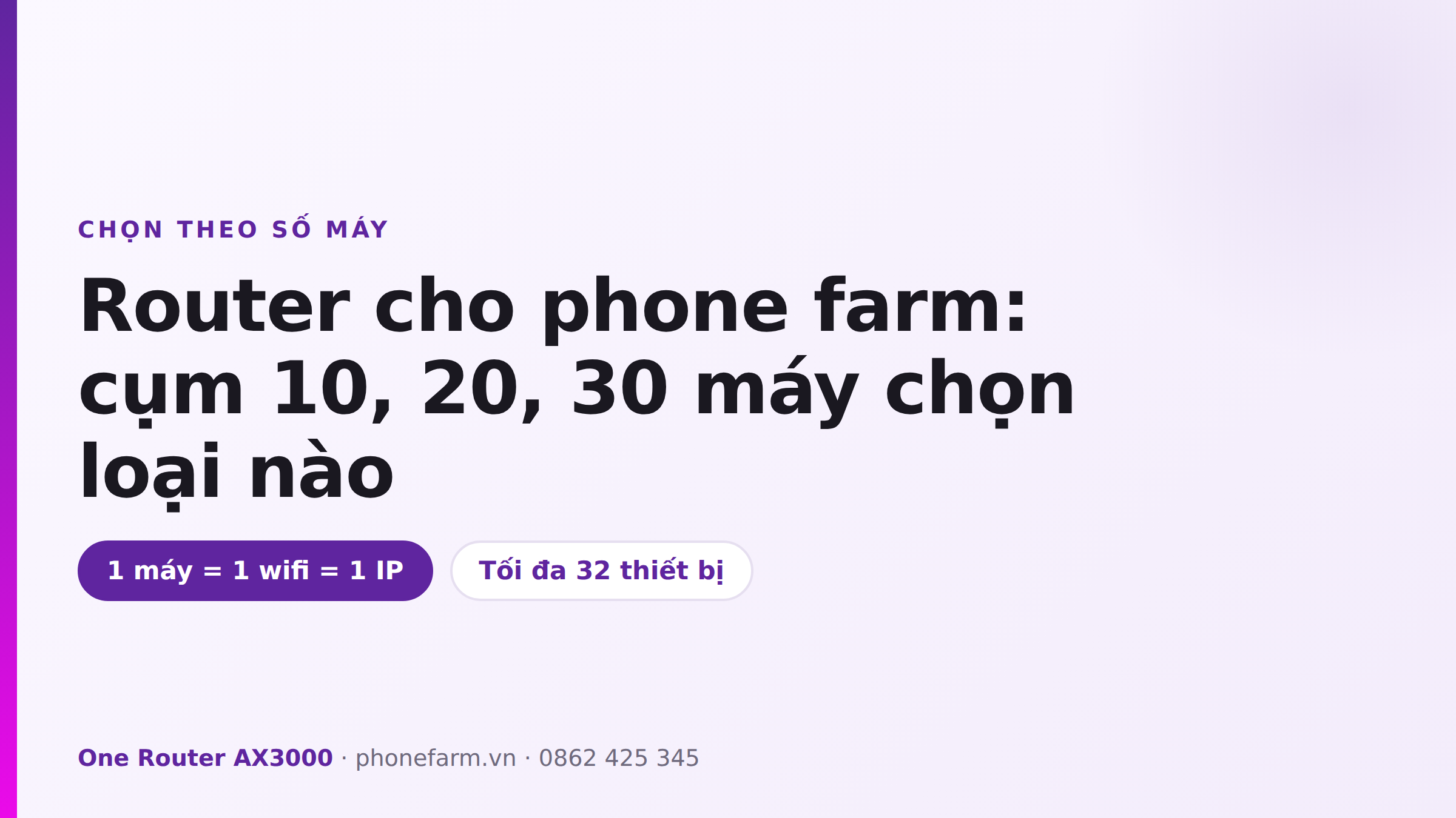 Router cho phone farm One Router AX3000 32 wifi