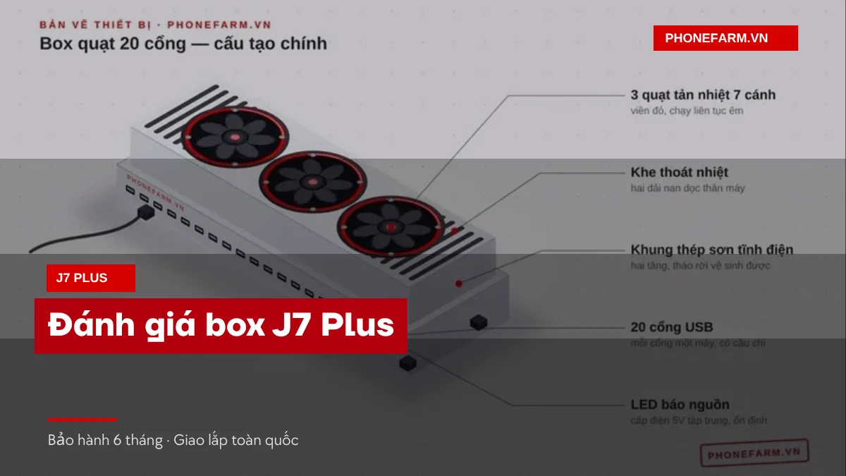 Ảnh bìa đánh giá box phone farm J7 Plus